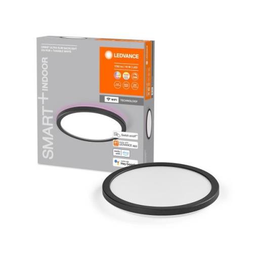 LEDVANCE SMART+ WiFi Orbis Ultra Slim -taustavalo, Ø24cm musta