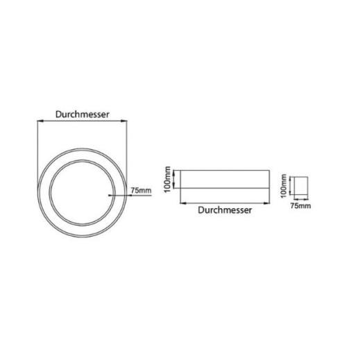 BRUMBERG Biro Circle Ring katto 25W Ø60cm on/off musta 830