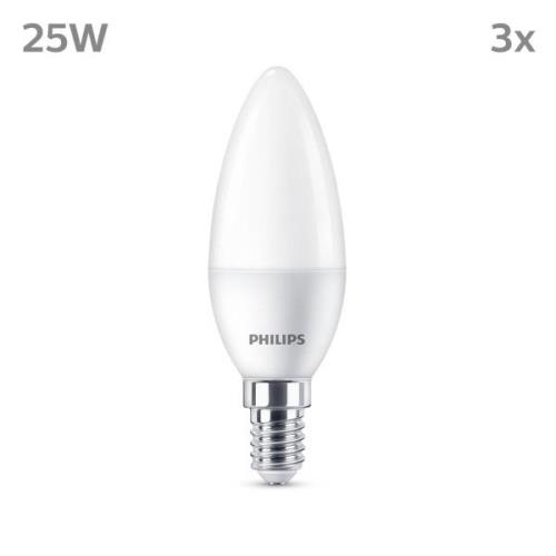 Philips-LED-kynttilä E14 2,8W 250lm 2700K matta 3x