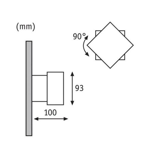 Paulmann Cybo LED-ulkoseinävalaisin, 2700 K, 10x10 cm, valkoinen