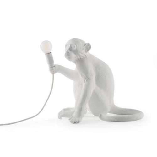 LED-koristepöytävalo Monkey Lamp, valkoinen/istuva