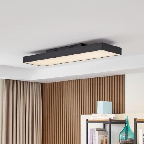 Lucande LED-kattovalaisin Leicy, musta, 100 cm, RGBIC, CCT