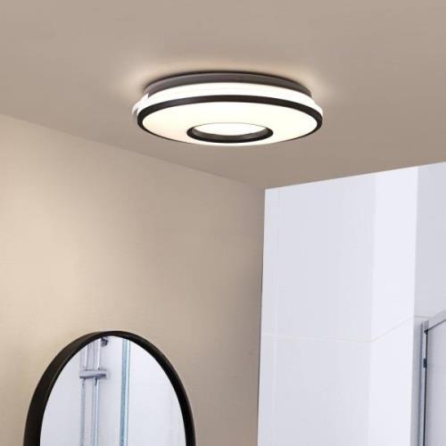 Lindby LED-kattovalaisin Furgo, hopea/valkoinen, muovi, IP44