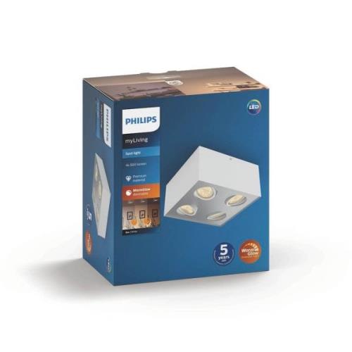 Philips myLiving-LED-kohdevalo Box, 4 lamppua valk