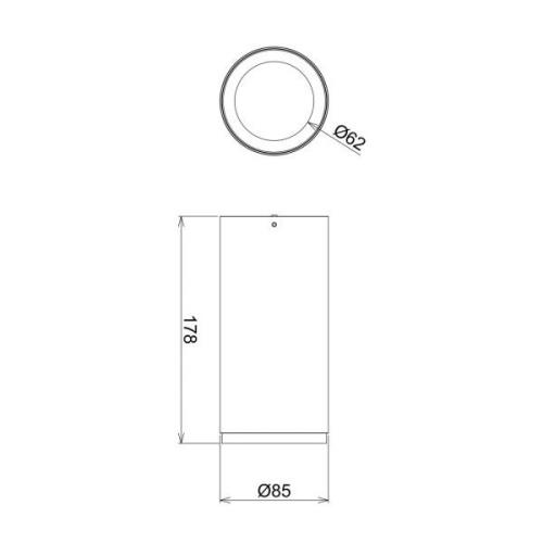 LED-pinta-asennettava alasvalo Lucea 15 W musta