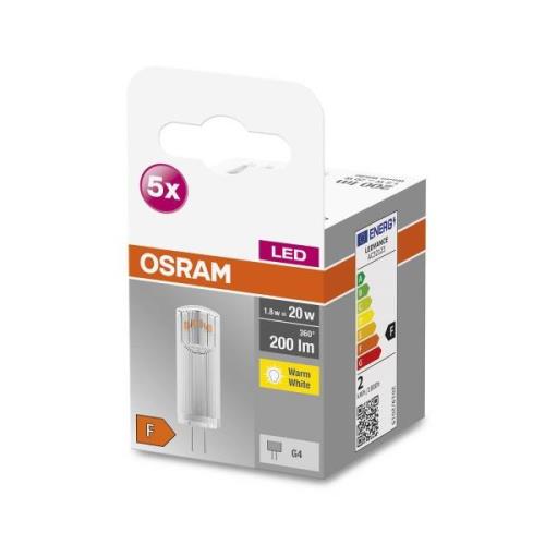 OSRAM Base PIN LED kaksikantainen G4 1,8W 200lm 5x