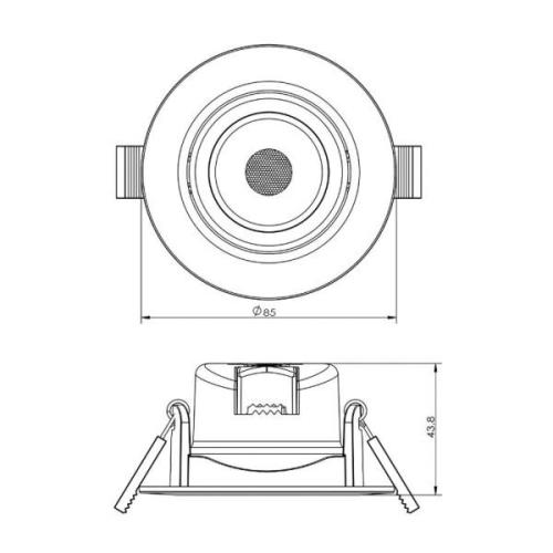 LED-kattouppovalaisin SMD 68 230V, valkoinen 3000K