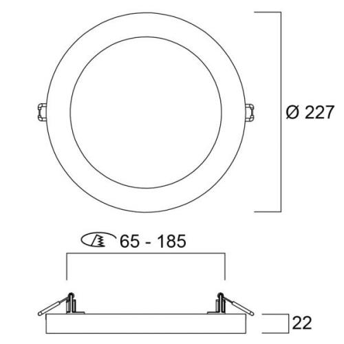 Sylvania Start -LED-alasvalo 5in1 Ø21,7 cm 18 W