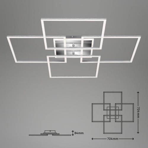 Frame S LED-kattovalaisin, 72,4x72,4 cm, alumiini