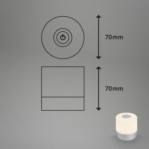 Ladattava LED-pöytävalaisin Smal, krominvärinen, 2700K, himmennettävä