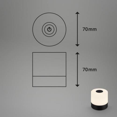 Ladattava LED-pöytävalaisin Smal, musta, 2 700K, himmennettävä