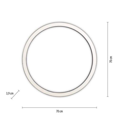 LED-kattovalaisin PURE Lines, Ø 70 cm, antrasiitti, CCT, kaukosäädin