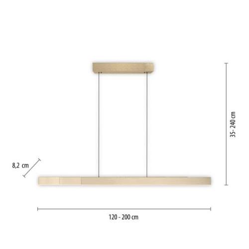 PURE LED-riippuvalaisin Moto-Rise, matta messinki, alumiini CCT