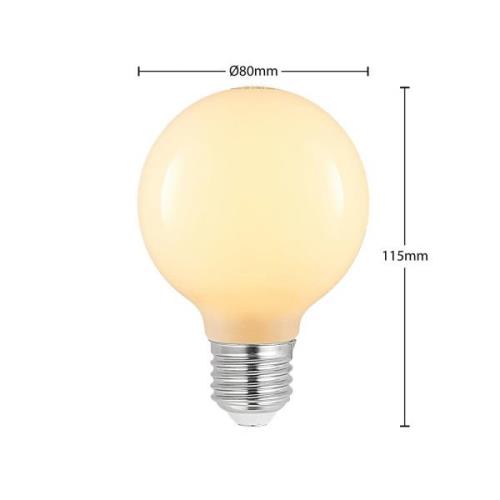 LED-lamppu E27 4W G80 2700K himmennys opaali 2 kpl