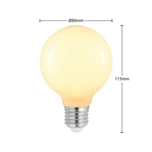 LED-lamppu E27 8W G80 2700K himmennys opaali 3 kpl