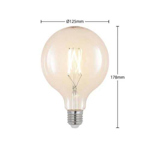 LED-filamentti E27 6W 2700K G125 globe kirkas 2kpl