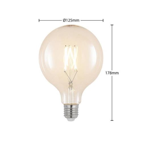 LED-filamentti E27 8W 2700K G125 globe kirkas 2kpl