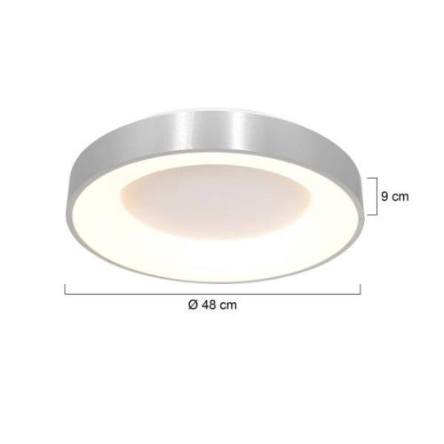 LED-kattovalaisin Ringlede 2700 K Ø 48 cm hopea