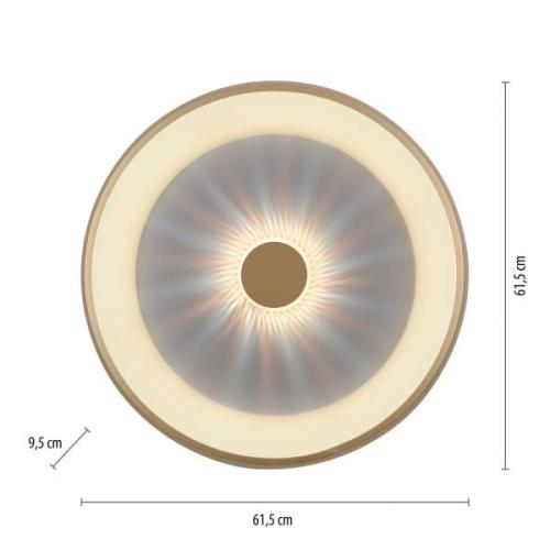 Vertigo LED-kattovalaisin, CCT, Ø 61,5 cm, messinki