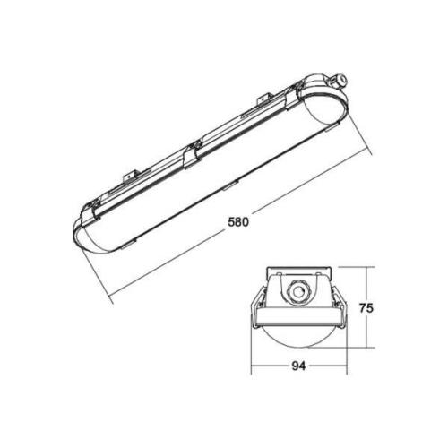 BRUMBERG Humid One Pro LED-kylpyvalaisin DALI 58cm