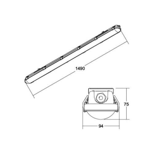 BRUMBERG Humid One Pro LED-kylpylamppu DALI 149cm