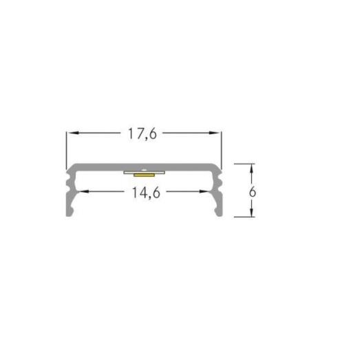 BRUMBERG One LED pinta-asennusprofiili, alumiini, litteä, 1 metri