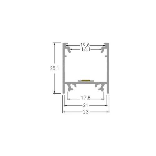 BRUMBERG asennusprofiili korkeus 25 mm pituus 2 m alumiini