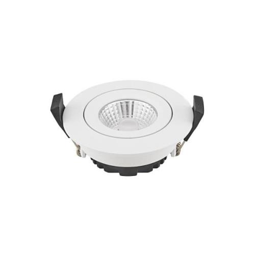 LED-kattoon upotettava spotti Diled, Ø 8,5 cm, 6 W, Dim-To-Warm, valko...