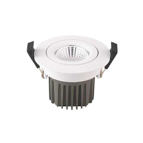 LED-kattoon upotettava spotti Diled, Ø 8.5cm, 10 W, Dim-To-Warm, valko...