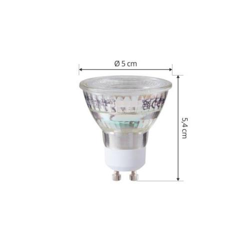 Arcchio LED-lamppu GU10 4.7W 2700K 850lm lasisarja, 3 kpl