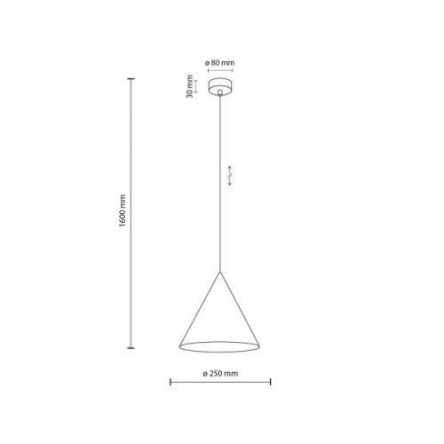 Cono riippuvalaisin, yksittäinen valo, Ø 25 cm, musta