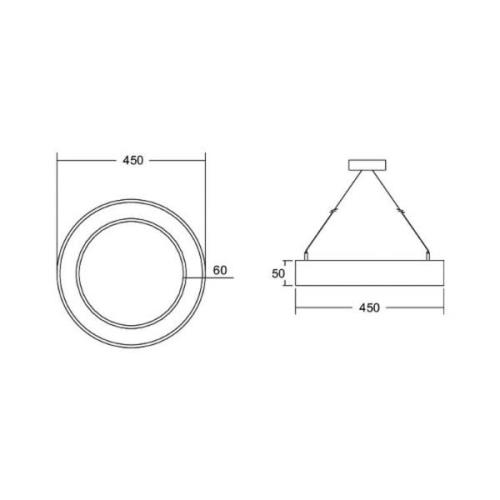 BRUMBERB Biro Circle Ring5 suora DALI Ø 45 cm musta 4000K musta 4000K