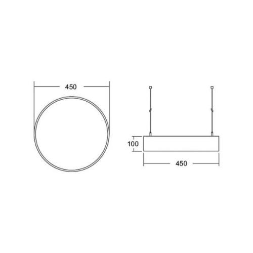 BRUMBERG Biro Circle direct Ø 45 cm, päälle/pois, musta, 3000 K