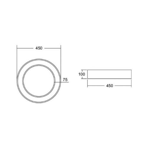 BRUMBERG Biro Circle Ring katto Ø 45cm on/off musta 830