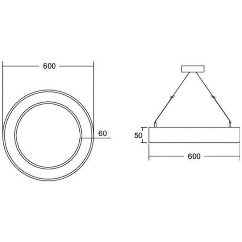 BRUMBERG Biro Circle Ring5 suora Ø 60 cm DALI valkoinen 840