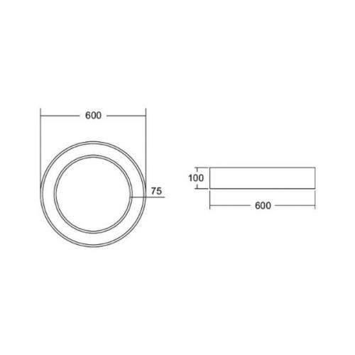 BRUMBERG Biro Circle Ring Ø 60cm, 40 W, päälle/pois, hopea, 830