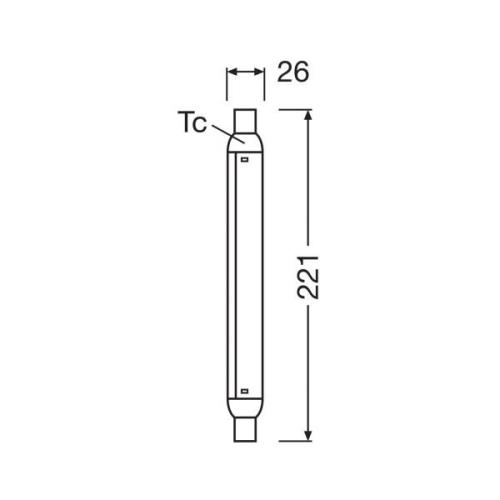 OSRAM LED-lamppuputki S15, S19, 22,1 cm, 4 W, 2700 K