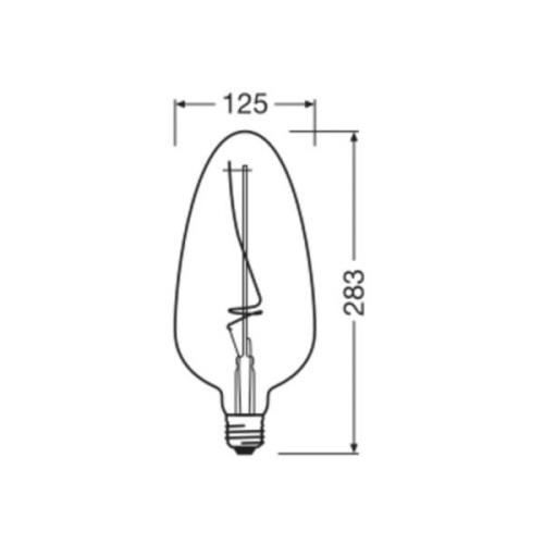 OSRAM LED Vintage 1906, C125, hehkulanka, harmaa, E27, 4 W, 818