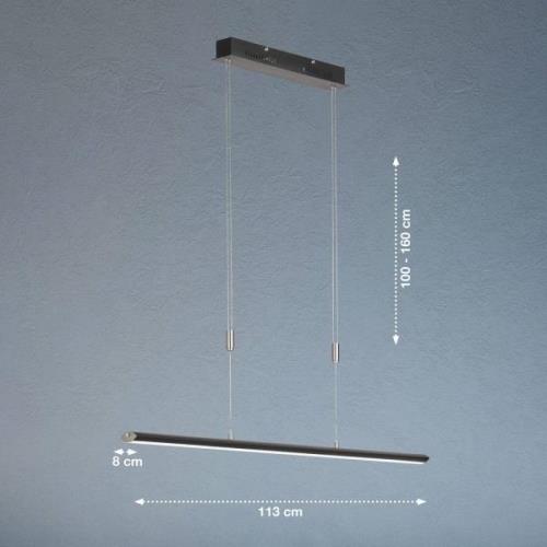 Beat LED-riippuvalaisin, musta/nikkelinvärinen, pituus 113 cm