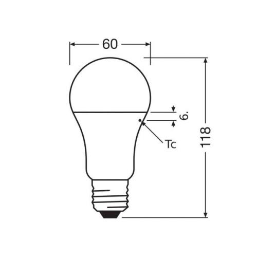 OSRAM LED Classic Star, matta, E27, 10 W, 2 700 K, 1 055 lm