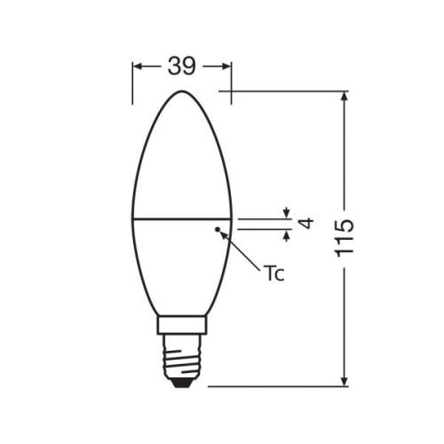 OSRAM LED Classic Star, kynttilä, matta, E14, 7,5 W, 2700 K