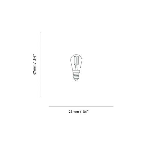 Tala LED-hehkulamppu E14, 2W, sävytetty lasi, 2200 K, 120 lm