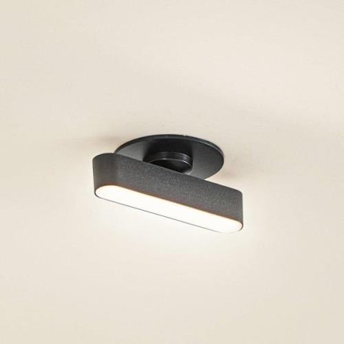 Lindby LED uppoasennusvalo Eldrin, musta, valonauha,13,1cm