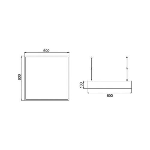 BRUMBERG LED-riippuvalaisin Biro Square on/off, musta, 3000K