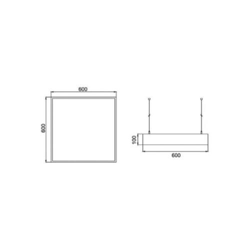 BRUMBERG LED-riippuvalaisin Biro Square on/off, musta, 4000K