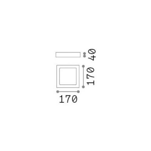 Ideal Lux LED-seinävalaisin Universal, valkoinen, alumiini, 17x17 cm