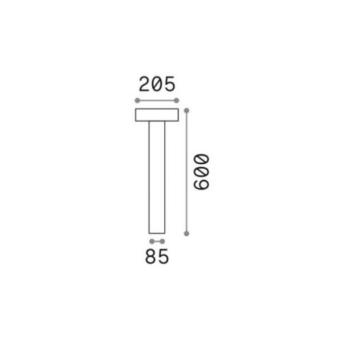 Ideal Lux polkuvalaisin Tesla antrasiitti, alumiini, korkeus 60 cm