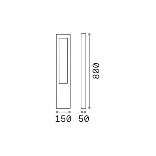 Ideal Lux Vega polkuvalaisin, ruskea, alumiini, korkeus 80 cm