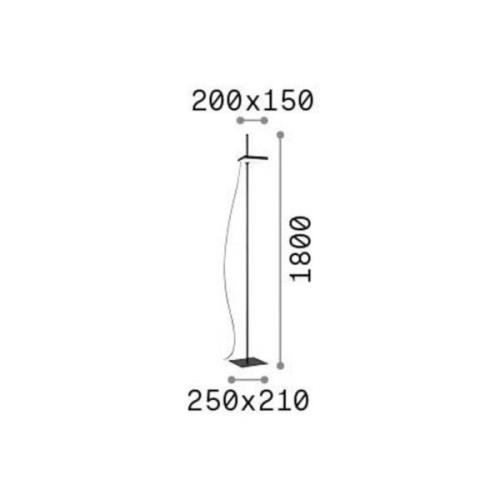 Ideal Lux LED-lattiavalaisin Lift, valkoinen, metallia, korkeus 180 cm