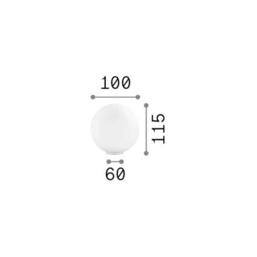 Ideal Lux Mapa pöytävalaisin, Ø 10 cm, opaalilasi, valkoinen, maapallo